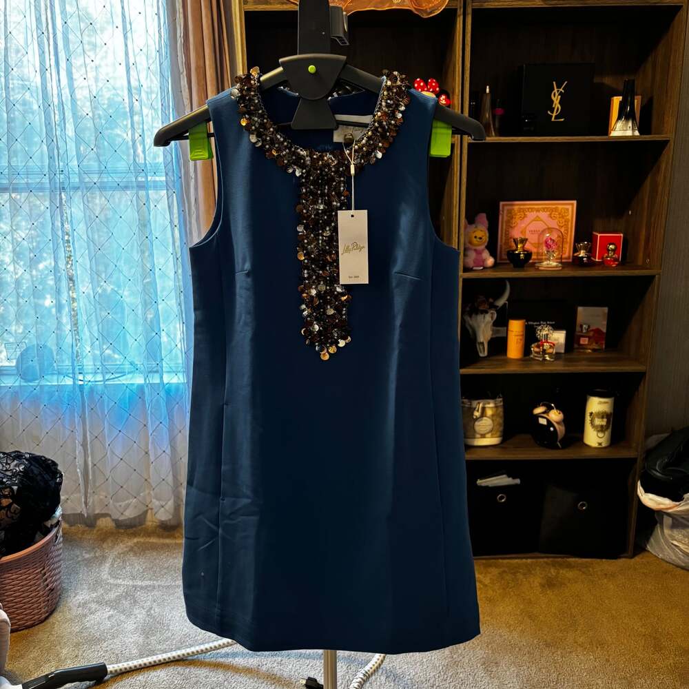 Lilly Pulitzer Edita Embellished Stretch Shift Dress
